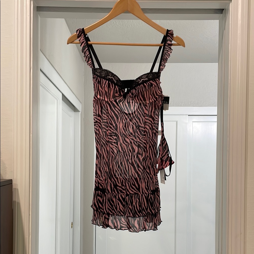 Pink and Black Zebra Print Camisole